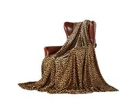 DREAMLANDING Fleece Throws For Sofa Bed Chair Soft Colorful Oversized, Decorative Ultra-Plush Throw Blanket (150x230cm, Cheetah)