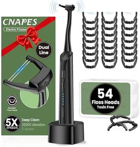 Electric Flosser (Upgraded Dual-Line) - 5 Modes, 5X Cleaning, 54 Reusable Heads, 60-Day Battery, Portable Easy Glide Flossing for Gentle Gum Care, More Effective Than String Water Flosser