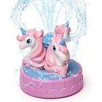 wgde toy Outdoor Water Spray Sprinkler for Kids & Toddlers, Backyard Spinning Unicorns Toy, Splashing Fun Summer Day, Toys Gifts for 3 4 5 6 7 8 9 10 11 12 Year Old Boys Girls Toddlers (wgde toy 196)