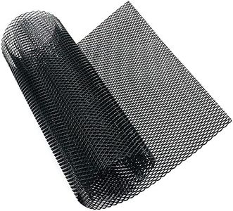 Modengzhe 40 x 13 inch Car Grill Mesh Sheet, Black Painted Aluminum Alloy Multifunctional Grille Mesh Roll, 4 x 8 mm Rhombic-Shape Grids