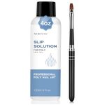 Morovan Slip Solution for Poly Gel: 120ml Poly Nail Gel Clear Liquid Solution Anti-Stick Tools with Nail Art Brush Starter Kit for Poly Extension Professional Nails Shape