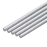 sourcing map 5Pcs 1/2"(13mm) Dia Round Aluminum Rod, 8"(203mm) Long 6061 Aluminum Round Rod Solid Lathe Bar Stock for Industry Construction DIY Crafts