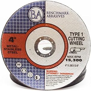 Benchmark Abrasives 4" Type 1 Aluminum Oxide Thin Cut Off Wheel 0.040" Thick 5/8" Arbor, Aggressive Metal Cutting Grinding Wheel for Stainless Steel, Cast Iron, Angle Grinder Discs - 500 Pack