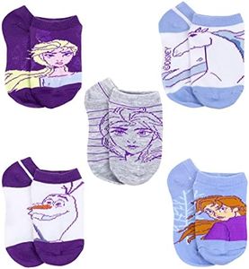 Disney Frozen girls No Show Socks, Purple, Small