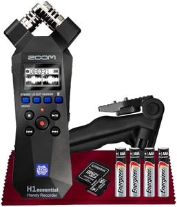 Zoom H1essential Stereo Handy Recorder – H1 Essential (H1E) Portable Audio Recorder, 32 Bit Float, USB & X/Y Microphone, 64GB SD, Tripod + AAA Batteries Ideal for Musicians, Vloggers, Filmmakers