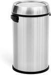 GlowSol 17 Gallon Large Capacity Kitchen Trash Can with Swing Lid, Commercial Trash Can, Heavy Duty Brushed Stainless Steel Garbage Can, 65 Liter, Suitable for Kitchen Outdoor Office