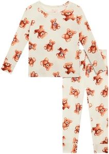 EASWEET Bamboo Viscose Toddler Boys Girls Pajamas 2 Piece Pjs,Bear,4T