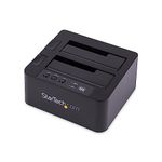 StarTech.com Dual Bay Hard Drive Duplicator, Standalone USB 3.0 (5 Gbps) / eSATA to 2.5/3.5" SATA III HDD/SSD Cloner/Copier, Hard Drive Docking Station, Hard Disk Cloner (SDOCK2U33RE)