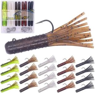 Tube-Baits-for-Bass-Fishing-Lures-Soft-Plastic-Bait-Worm-Tube Jigs Kit with Smallmouth Large Mouth Bass Lake Trout (3.5 inch Tube Baits 32 pc. Kit)