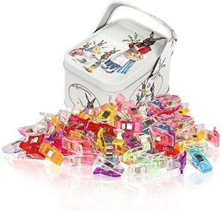 Sewing Clips for Fabric and Quilting 100 Pcs with Tin Box,Sewing Notions Assorted Colors for Craft