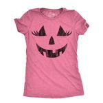 Womens Wacky Wendy Pumpkin T Shirt Funny Halloween Jack O Lantern Crazy Smile Tee for Ladies Funny Womens T Shirts Halloween T Shirt for Women Women's Pink - XL