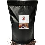 MokkaFarms Roasted Whole Coffee Beans 1 Kg - 100% Robusta | Medium-Dark Roast, Fresh Estate Coffee | Superior Graded Bean | Strong, Rich, Flavour, Aroma | Farm to Fork | One Way Valve Zip-Lock Bag |