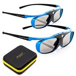 Hi-SHOCK DLP Pro 2X Blue Heaven DLP Link 3D Glasses Set Compatible with DLP Projector Acer, BenQ, Optoma, Viewsonic, Philips, Infocus, NEC, Vivitec, HiTachi, Canon, Casio, Largo | Includes Dual Case