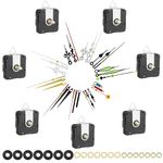 EEEKit Battery Clock Mechanisms, 7PCS Quartz Clock Movements with 10 Sets of Clock Hands for Repair (13/15/22mm Shaft)