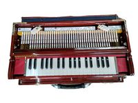 3 3/4 Octave 9 Scale Changer (with Coupler) Box Harmonium with 3 set of PREMIER Reeds, Brown/Natural