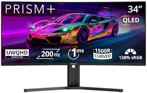 PRISM+ XQ340 Pro 34" Curved Ultrawide Gaming Monitor, 21:9 UWQHD (3440x1440), 200Hz, 1ms MPRT, AMD Freesync Premium, Ergonomic Stand, ZeroBezel, Eye Care Technology, 3 Yrs Warranty