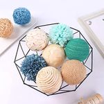 (Blue) - Ciroases 9pcs 8.9cm Fall Decorative Woven Orbs, Spherical Bowl and Vase Filler for Home Party Wedding Display Decor Props