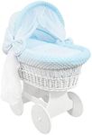 Hooded Wicker Wheel Baby Moses Bask