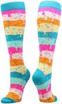 MadSportsStuff Rainbow Sprinkles Over the Calf Length Socks (Rainbow, X-Small)