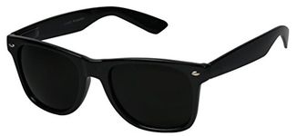 ShadyVEU- Super Dark Lens Retro Vintage 80s Spring Hinge Wayfarer Sunglasses