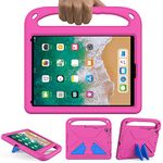 GOZOPO Kids case for iPad 9.7 Inch 2018/2017 (6th/5th Generation) -Shockproof Rugged & Light Weight with Handle Stand and Pencil Holder Case Cover for iPad 9.7 / Air 1/Air 2 /Pro 9.7 (rose)