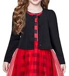 Arshiner Bolero Girls Festive Black Cardigan Long Sleeve Shoulder Jacket Casual Round Neck Knitted Sweater 120/5-6 Years