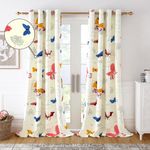 Story@Home Long Door Curtains 9 Feet Set of 4, Canvas Fabric Floral Print Bohemian Long Door Curtains for Living Room, Bedroom, 116 x 275 cm, White | Blue, Perfect for Festive Gifting