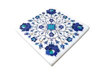 ArtEra Marble Handcrafted Inlay Blocks for Wooden Table (Lapis Lazuli Work) | 1 Piece