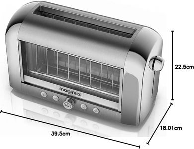 Magimix Vision 2-Slice Glass Toaster – Brushed Silver Finish
