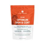 Dr. Bill’s Feline Optimum Skin & Coat – Fish Oil Omega-3 Fatty Acids for Cats Healthy Fur | Reduce Shedding and Hairballs with Biotin, Type I & III Marine Collagen, Hyaluronic Acid, & Folic Acid