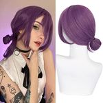 LABEAUTÉ Anime Purple Wigs for Girls Women Cosplay Wig with Ponytail for Halloween Party Wig + Cap