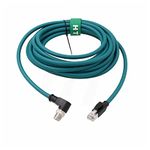 HangTon M12 GigE Ethernet 8 Pin X-Code RJ45 Cable CAT7e for Cognex Basler Baumer SICK Keyence Datalogic Microscan Vision Camera Sensor Reader, Right Angle 90-Degree (20m)