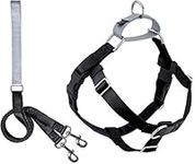 2 Hounds Design Freedom No-Pull Dog Harness with Leash, Large, 1-Inch Wide, Black