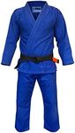 FUJI Elemental Brazilian Jiu Jitsu Gi, BJJ Uniform with Pearl Weave Jacket, made from Cotton Blend Blue, Size A4