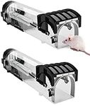 Humane Mouse Trap,Rat and Mice Trap,Mouse Traps That Work,Mouse Trap Catch and Release for Indoor/Outdoor,Reusable Rodent Trap No Kill,Safe for People and Pet (Black-2pc)