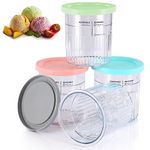 4 Pack Ice Cream Pints and Lids Compatible with Ninja Creami Deluxe Ice Cream Maker (NC501 Series)