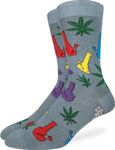 Good Luck Sock Men's Stoned Bongs Marijuana Socks, Adult