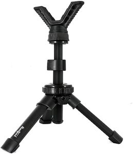 HUNTPAL Portable Shooting Rest Rapid Rifle Rest Tripod, Heavy Duty Adjustable Compact Lightweight Aluminum Cast Construction Bench Rest Stick with 360 Degree Rotate V Yoke Holder