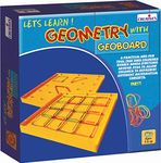 Creative's Let’s Learn Geometry with Geoboard Board Game | Kids Make a Different Shapes | Geometry Board with 20 Rubber Bands & Activity Book for Game 6 & Up Kids