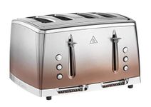 Russell Hobbs 4 Slice Eclipse Toaster with faster toasting technology (Independent slots, Lift & look, 6 Browning levels, Frozen/Cancel/Reheat with indicator lights, 850W, Copper Sunset) 25143