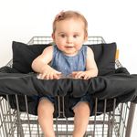 BINXY BABY 2-in-1 Cushy Cart Cover and High Chair Cover | Universal Fit | Includes Storage Pouch (Black)