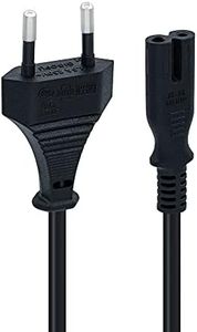 Mcbazel 1.5M IEC 320 C7 Cavo di Alimentazione Power Cable con 2 Pin Euro Cavo di Alimentazione per PS5/ PS4/ PS3/ Xbox Series X/S - Nero