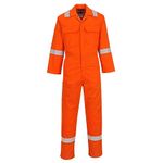 Portwest BIZ5 Men's Hi Vis FR Coveralls - Bizweld Iona Flame Retardant Fireproof Workwear Overalls Orange, Large