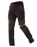 ZOEREA Mens Outdoor Hiking Trousers Convertible Breathable Lightweight Quick Dry Climbing Shorts Men's Zip Off Trekking Pants Black,L