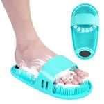 HoYLluDLL Silicone Foot Scrubber for Shower, Foot Massager Mat with Non-Slip Suction Cups, Large Bath & Shower Foot Scrubber Mat (Green)