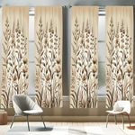 Ambesonne Vintage Botanical Window Curtains Pack of 2, Sepia Garden with Leaves and Flowers in Earthy Colors Fall Nature, Lightweight Set with Rod Pocket, 4 Panels of - 28" x 95", Tan Brown Cocoa