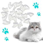 VICTHY 100pcs Cat Nail Caps Clear Cat Claw Covers Kitten Nail Caps with Adhesives and Applicators (M Clear)