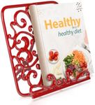 Comfify Cast Iron Cook Book Stand - Elegant Cookbook Holder for Kitchen - Adjustable, Durable Decorative Metal Recipe Holder, Bookstand for Cooking Convenience