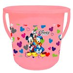 Kuber Industries Disney Team Mickey Print Multipurpose Plastic Bucket|Size 32 x 32 x 30 CM|Capicity 16 LTR (Pink) -HS_35_KUBMARTS17378