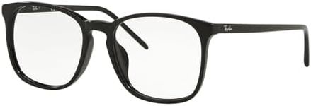 Ray-Ban unisex adult Rx5387f Low Bridge Fit Prescription Eyeglass Frames, Black/Demo Lens, 54 mm US